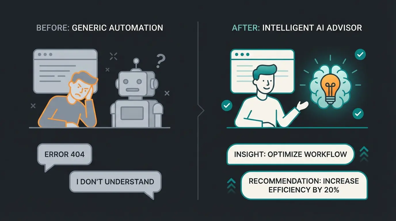 Vergleich zwischen reaktivem Support-Chatbot und proaktivem KI-Berater