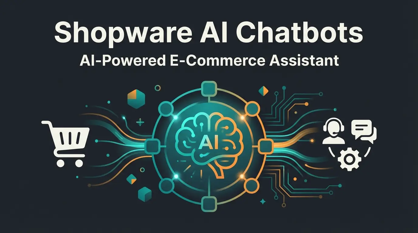 Shopware workflow automation visualization showing AI-powered consultation flows and e-commerce process optimization