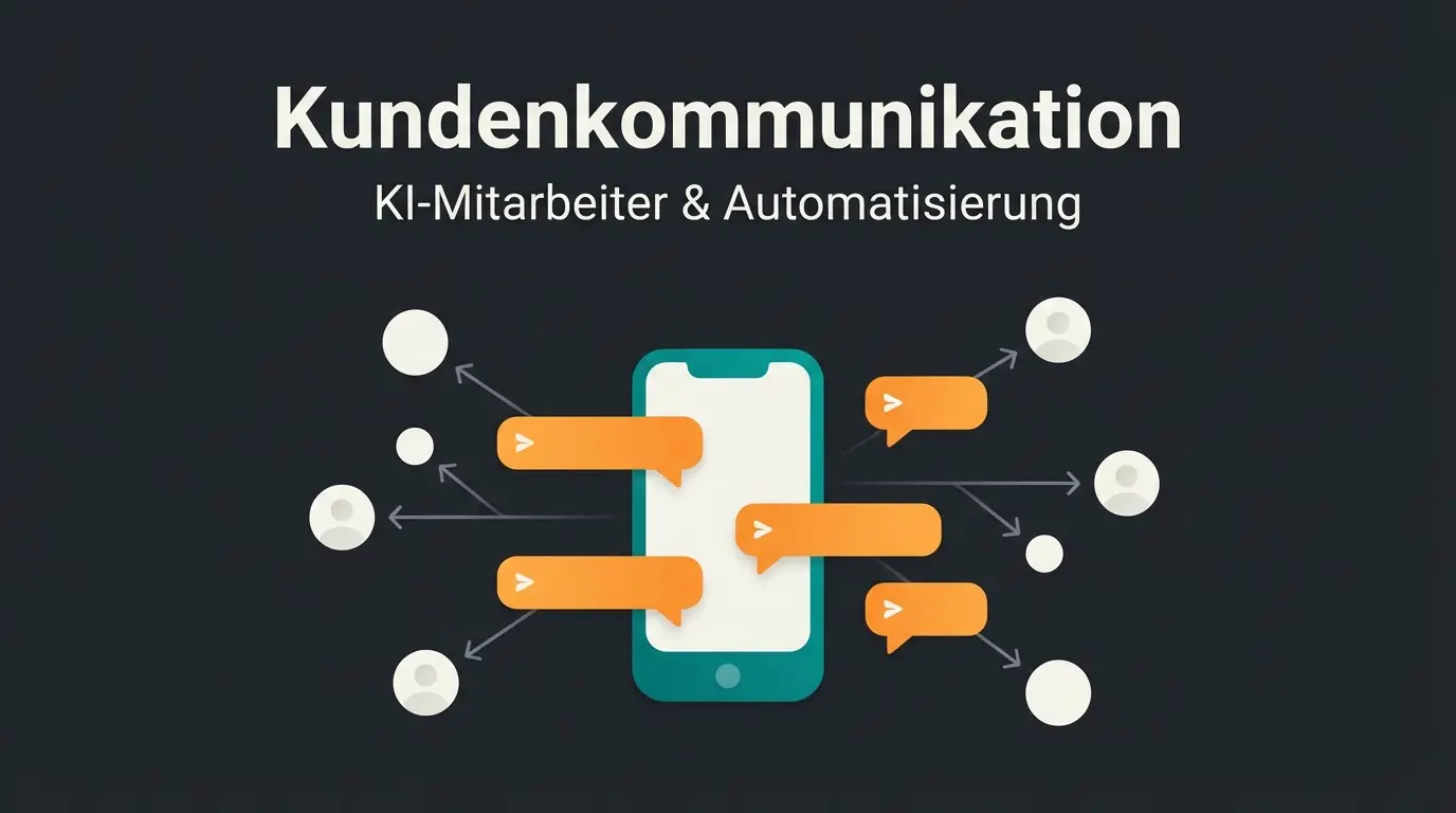 WhatsApp Broadcast Funktion visualisiert mit Nachrichtenverteilung an mehrere Empfänger
