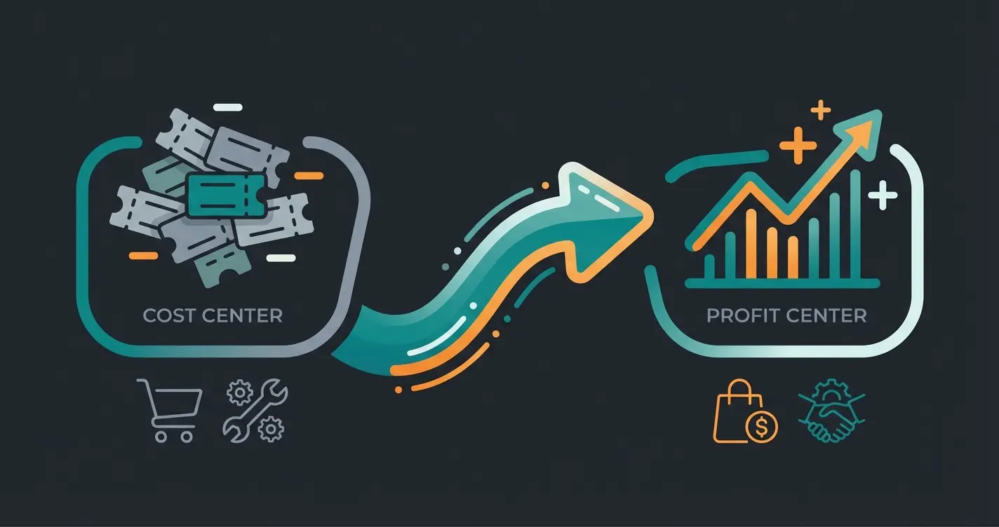 Visualisierung des Wandels vom Support-Kostenfaktor zum Service-Umsatztreiber im E-Commerce