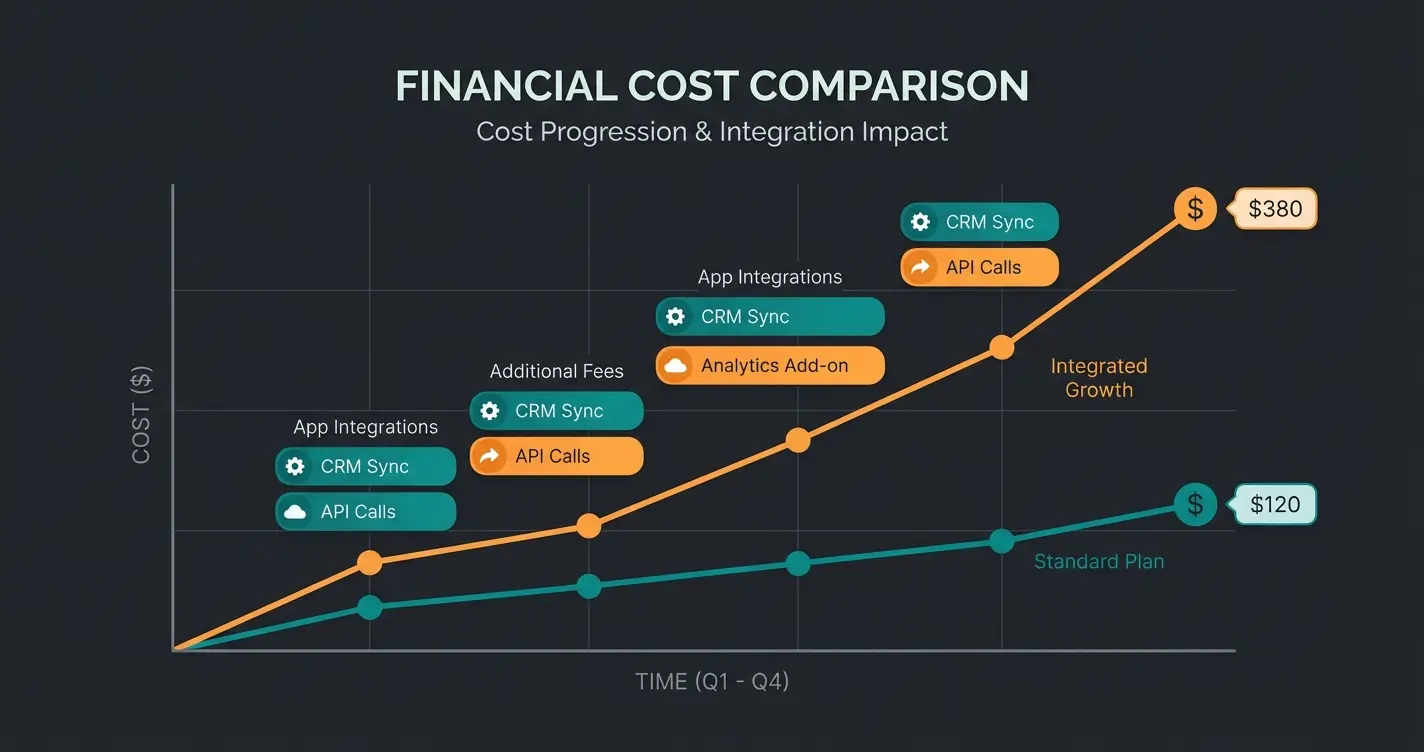 Total cost of ownership comparison chart for Shopify vs Wix over 24 months