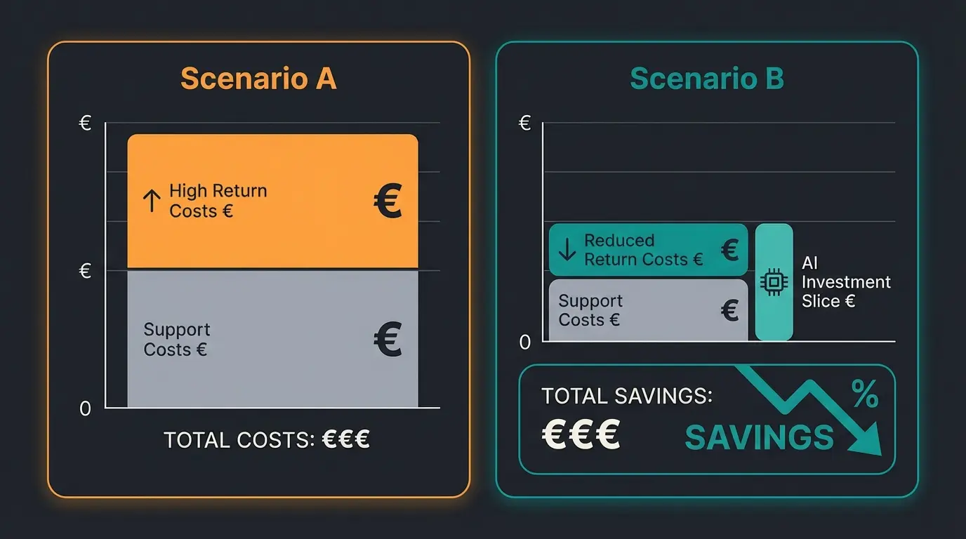 Side-by-side comparison chart showing Scenario A versus Scenario B cost breakdowns