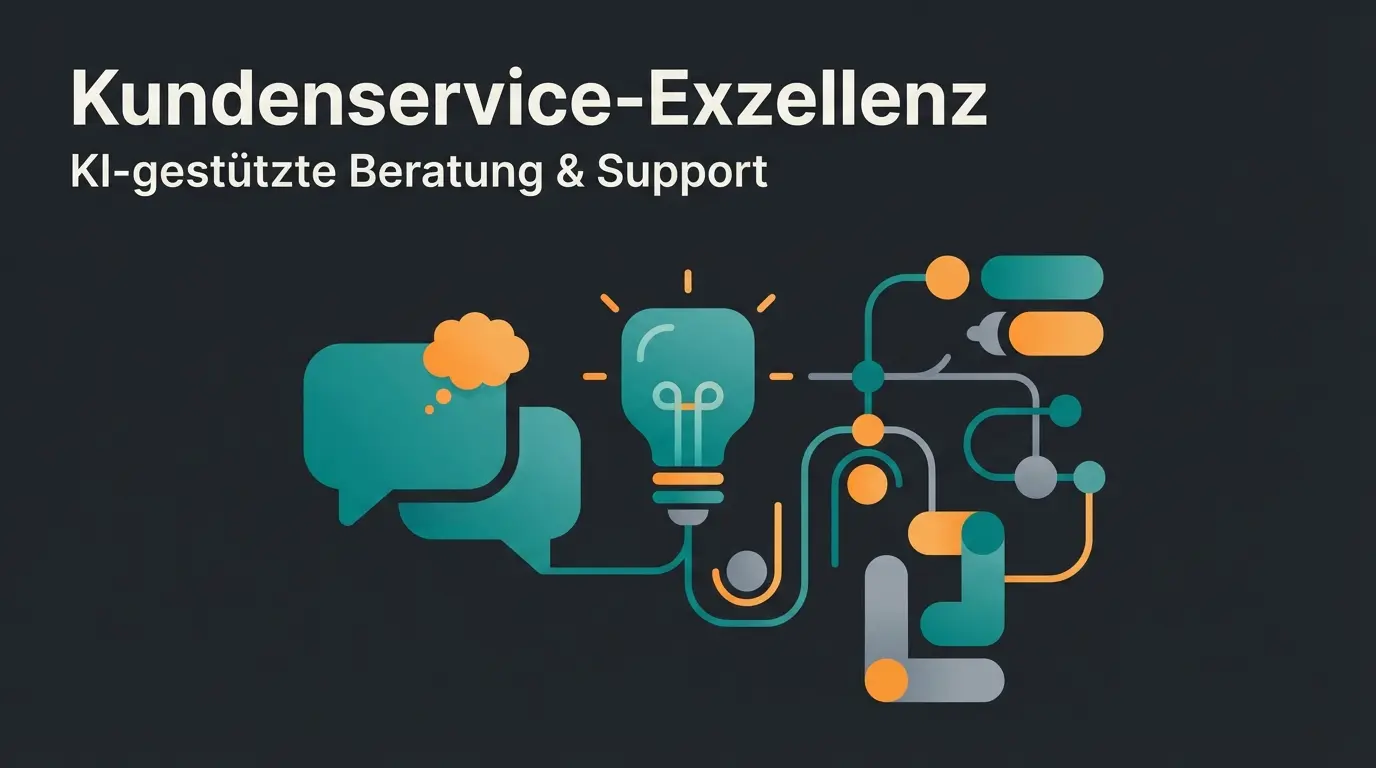 Symbolische Darstellung von exzellentem Kundenservice mit Beratung und KI-Unterstützung