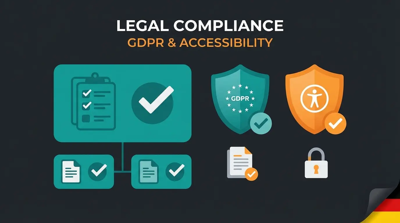 German e-commerce legal compliance checklist with GDPR and BFSG requirements