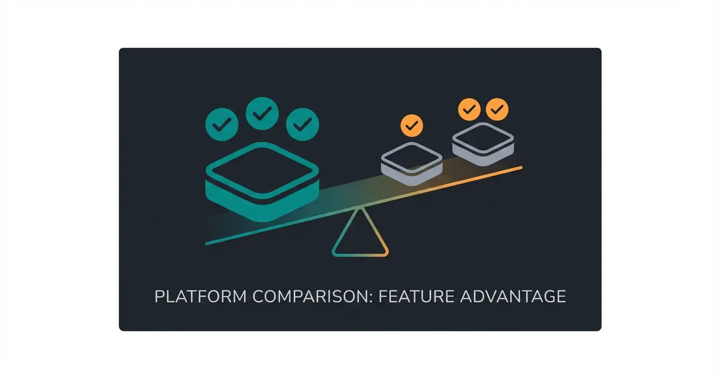 Comparison chart showing Shopware advantages over Magento and Shopify