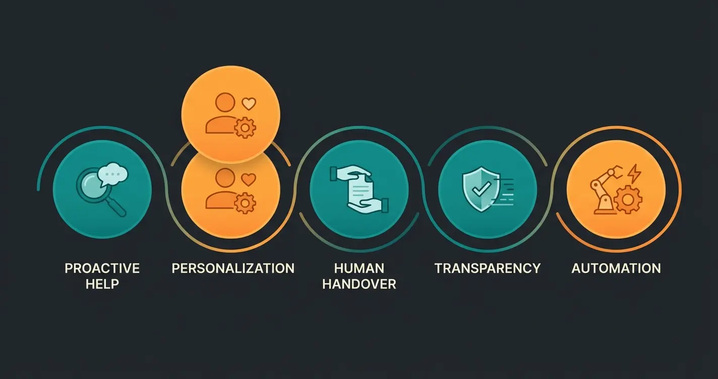 Five customer service strategies visualization showing hybrid human-AI approach
