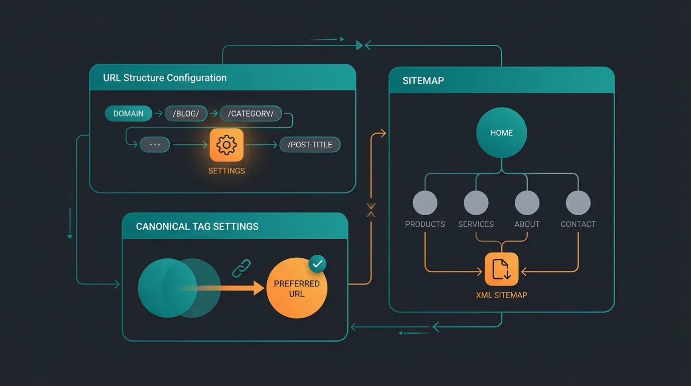 Shopware 6 SEO settings dashboard showing URL templates and meta configuration