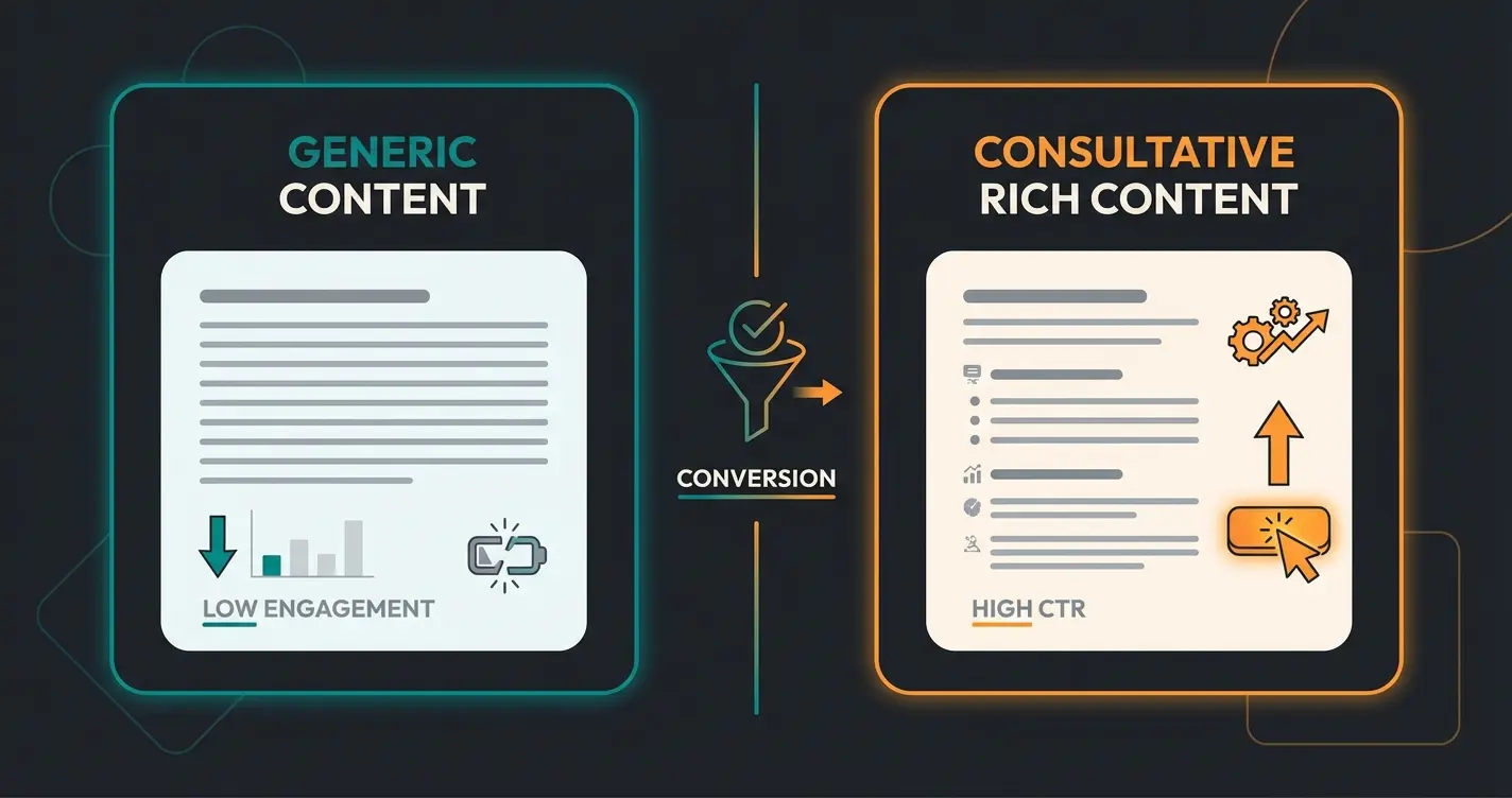 Comparison between generic AI meta tags and consultant-style meta tags