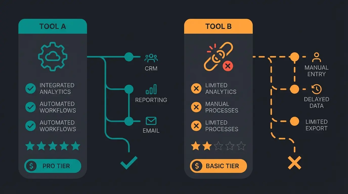 Comparison of WhatsApp newsletter tools showing feature matrix for top providers