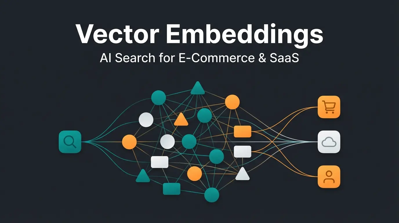 Abstract visualization of vector database connecting AI nodes for product consulting