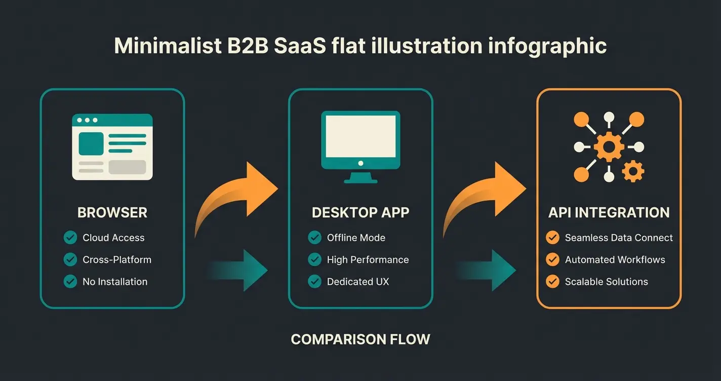 Vergleich der drei WhatsApp Business Optionen: Web, Desktop App und API