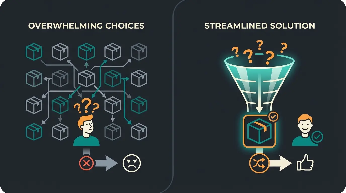 Comparison of static catalog shops versus intelligent guided selling shops
