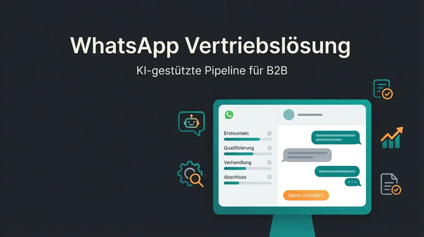 WhatsApp Business Web Interface auf Desktop mit Verkaufs-Pipeline und KI-Unterstützung