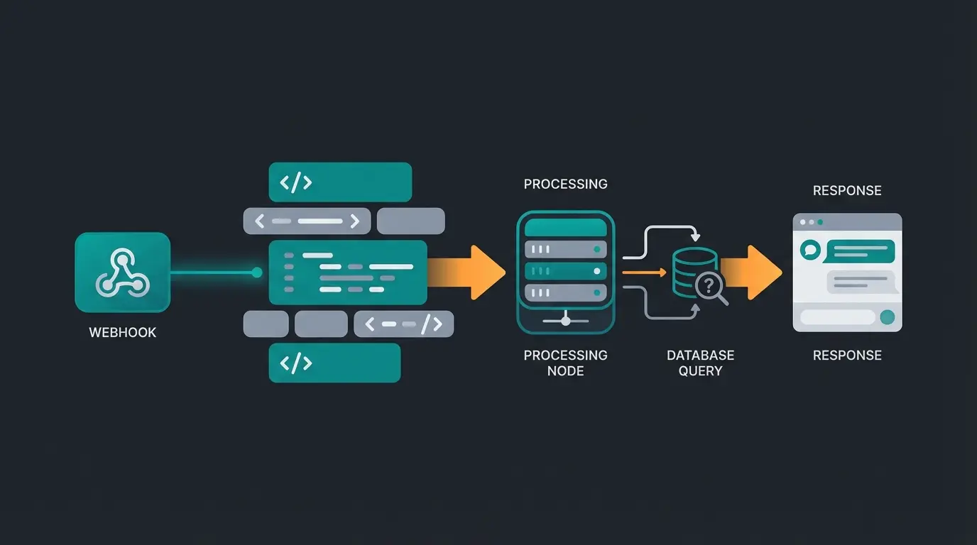 Python code architecture diagram showing webhook to API response flow