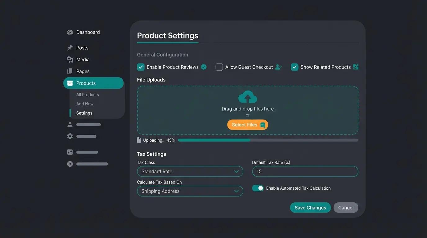 WooCommerce Produkteinstellungen für digitale Download-Produkte mit Steueroptionen
