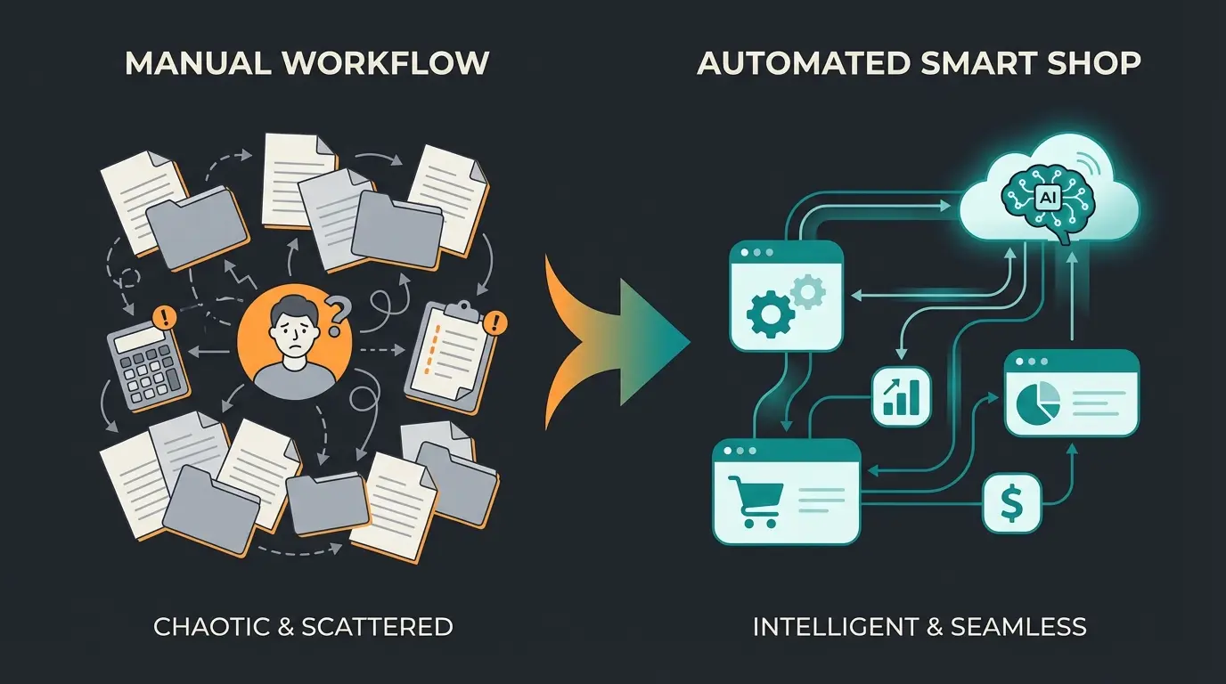 Vergleich manueller vs. automatisierter Shop mit KI-Produktberatung