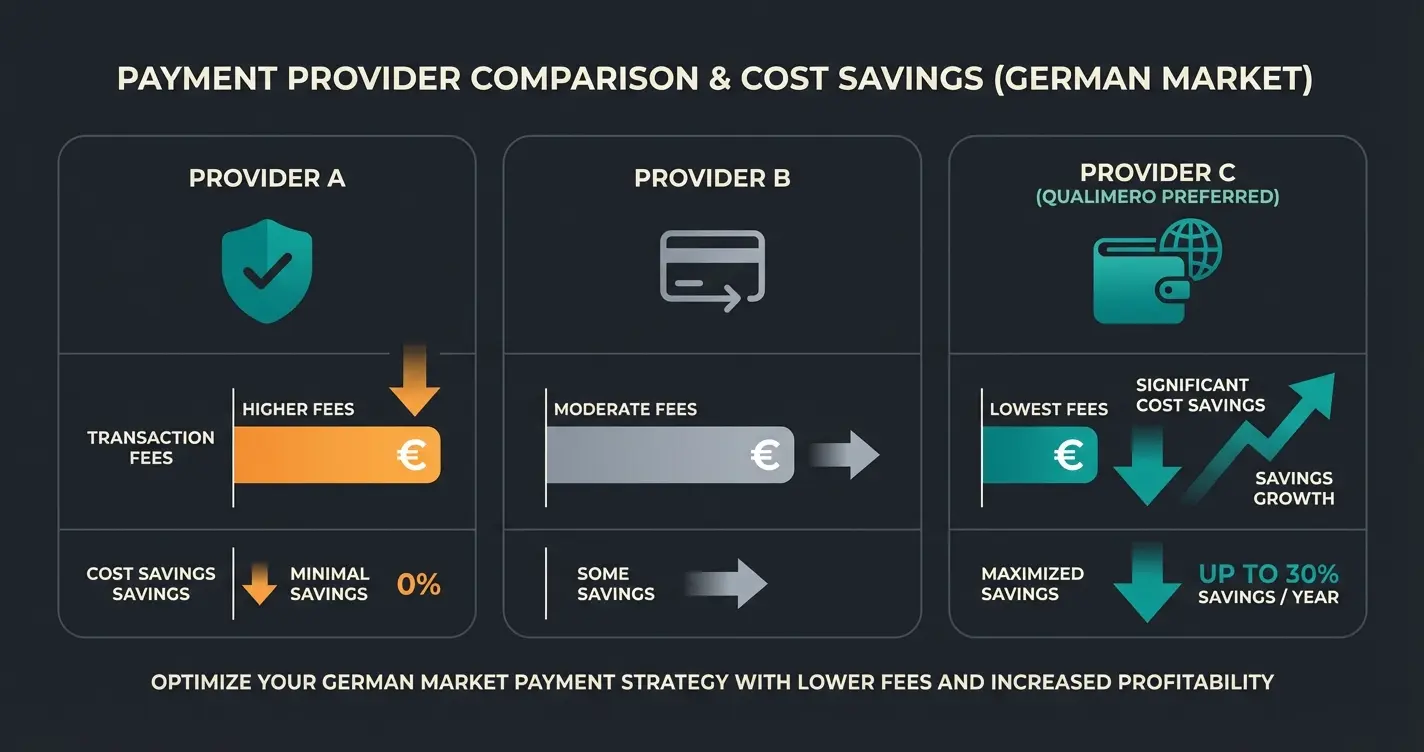 Infografik Stripe vs PayPal vs Mollie Gebührenvergleich