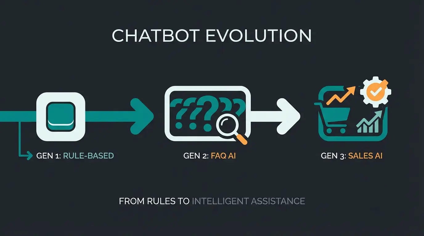 Evolution of chatbot technology from FAQ bots to Sales AI assistants