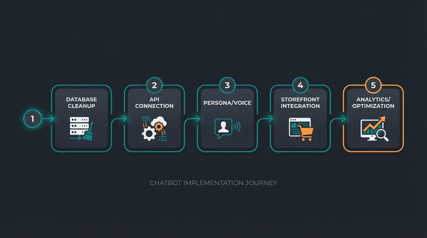 Five-step implementation process for Shopware chatbot integration