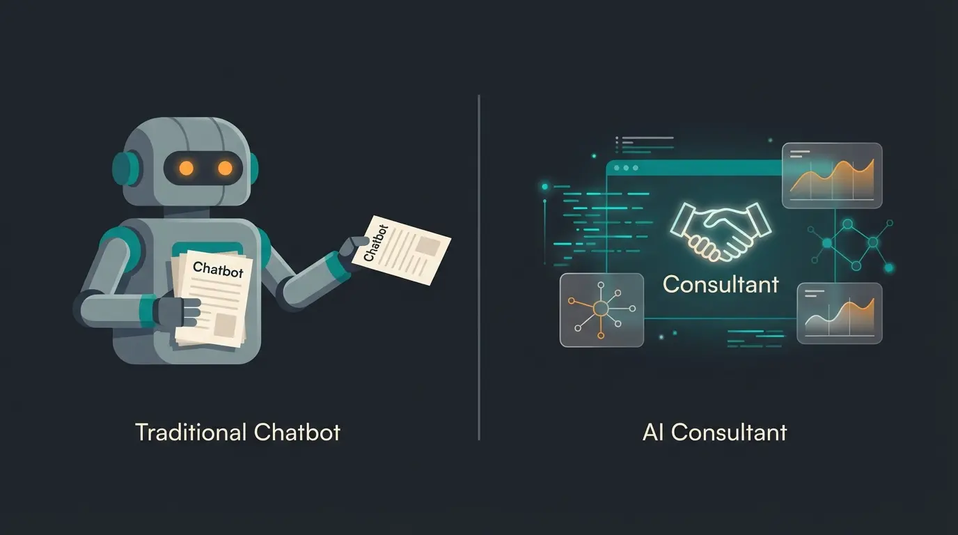 Vergleich zwischen einem simplen Chatbot und einem KI-Berater