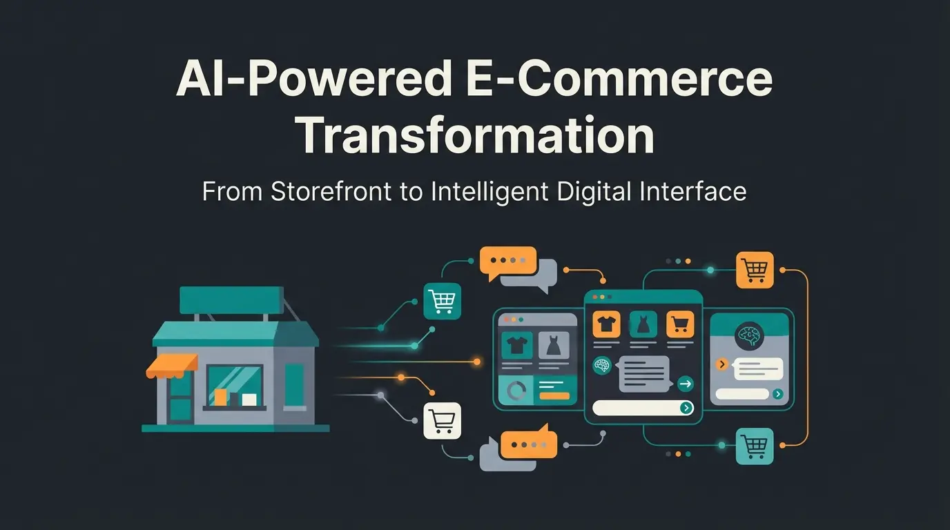 Modern Magento agency concept with AI-powered e-commerce elements and digital sales consultation