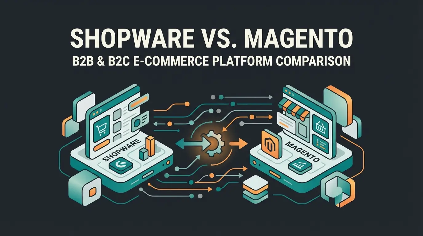 Shopware vs Gambio comparison visualization showing platform differences for e-commerce decisions in 2025