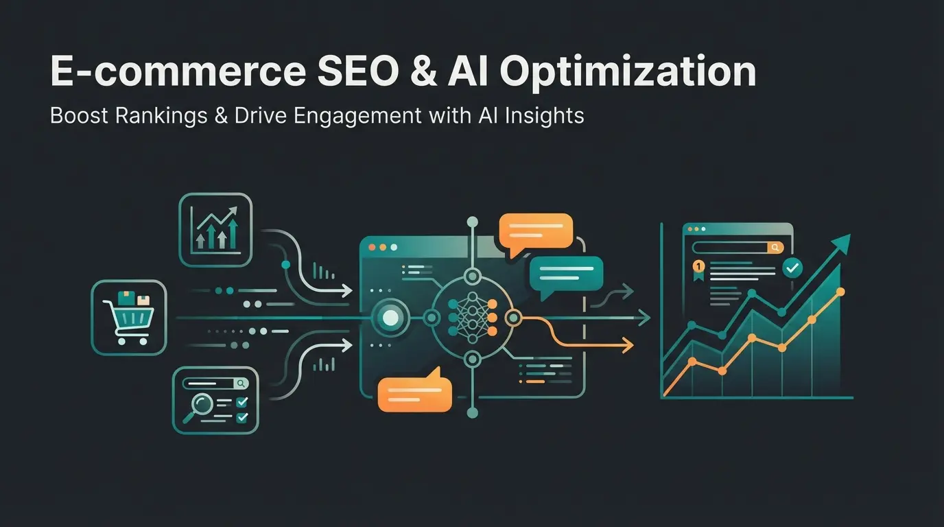 WooCommerce SEO optimization dashboard with AI consultation elements and ranking metrics