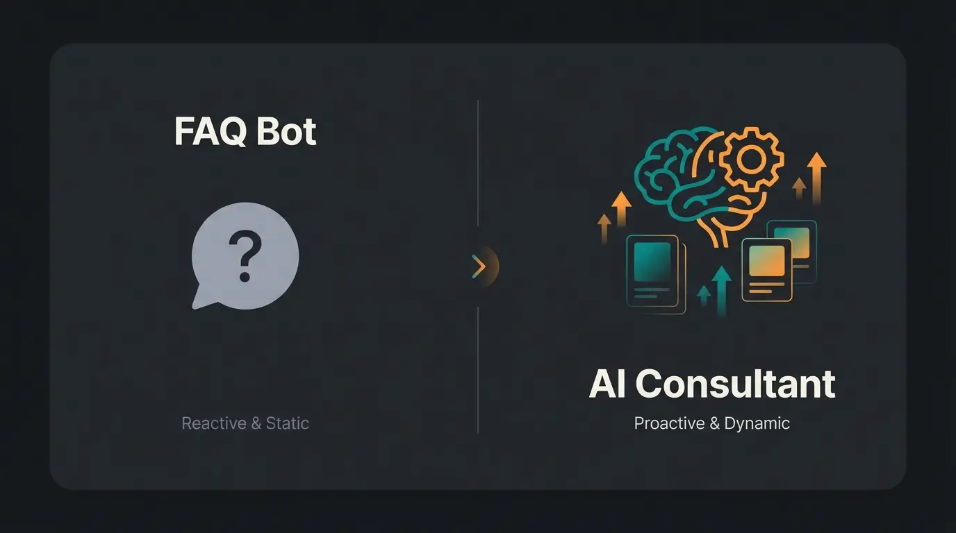 Vergleich zwischen passivem Chatbot und aktivem AI Product Consultant im E-Commerce