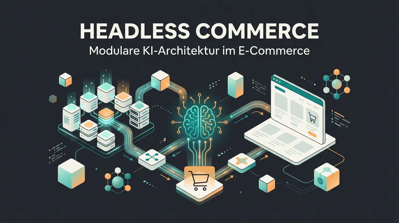Shopware Frontends Headless-Architektur mit KI-Integration visualisiert