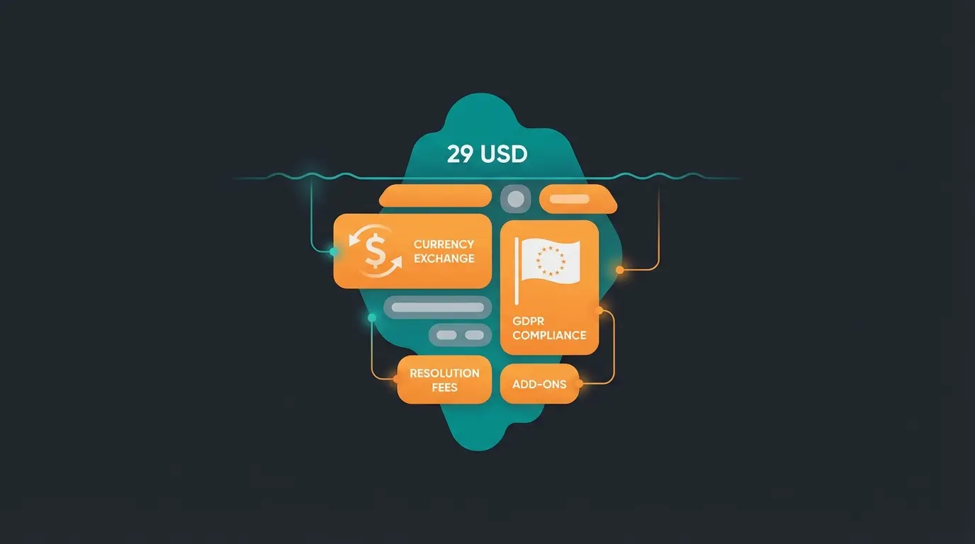 Eisberg-Visualisierung der versteckten Intercom-Kosten für deutsche Unternehmen