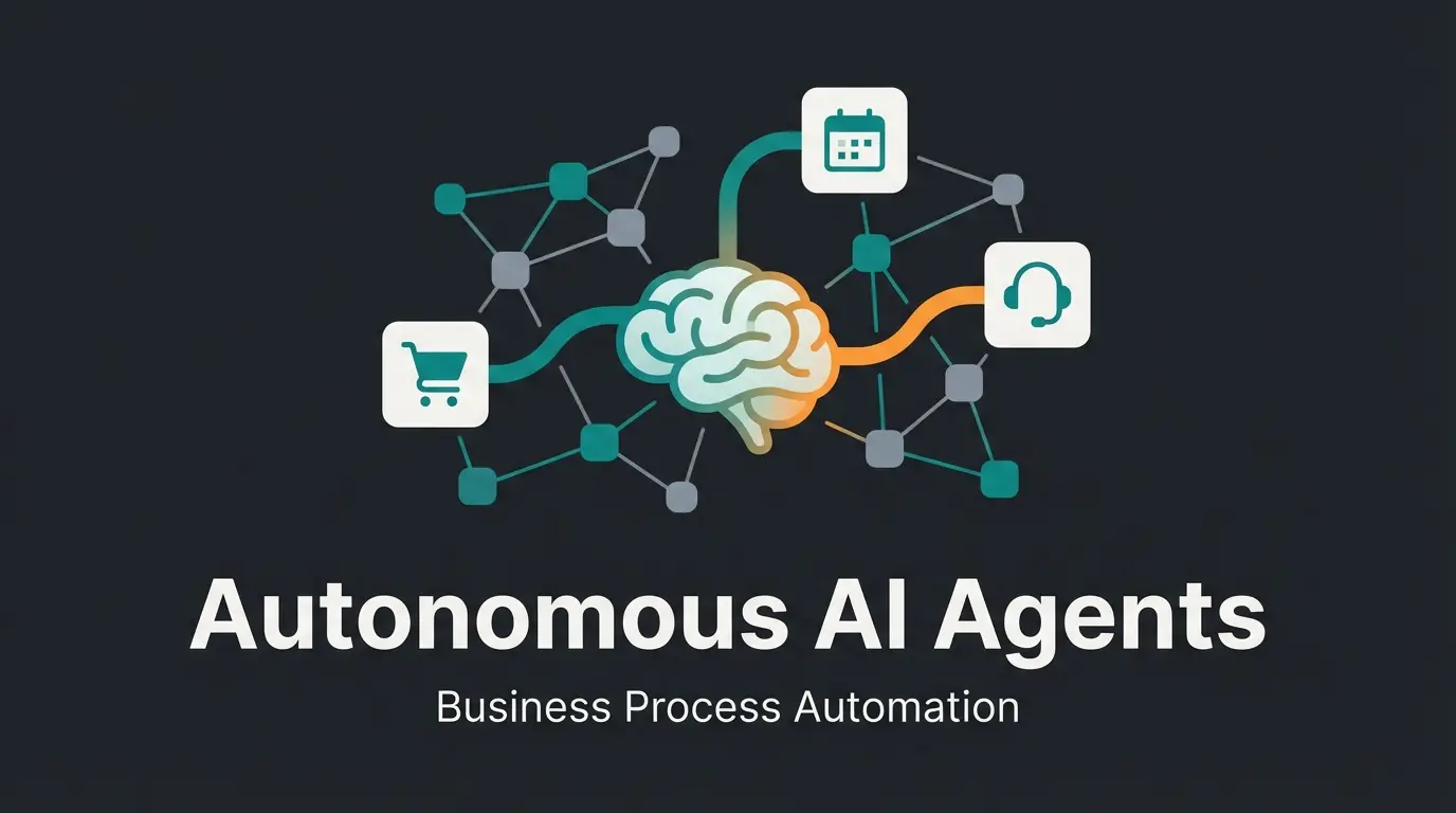 AI employee concept illustration showing autonomous digital agents handling complex business processes