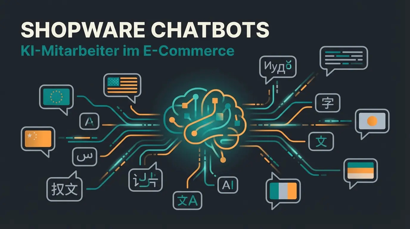 Abstract representation of a multilingual AI chatbot connecting global markets