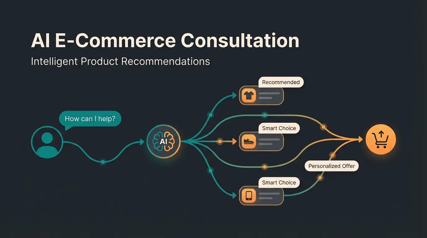 AI product consultation system guiding customers through personalized shopping experience