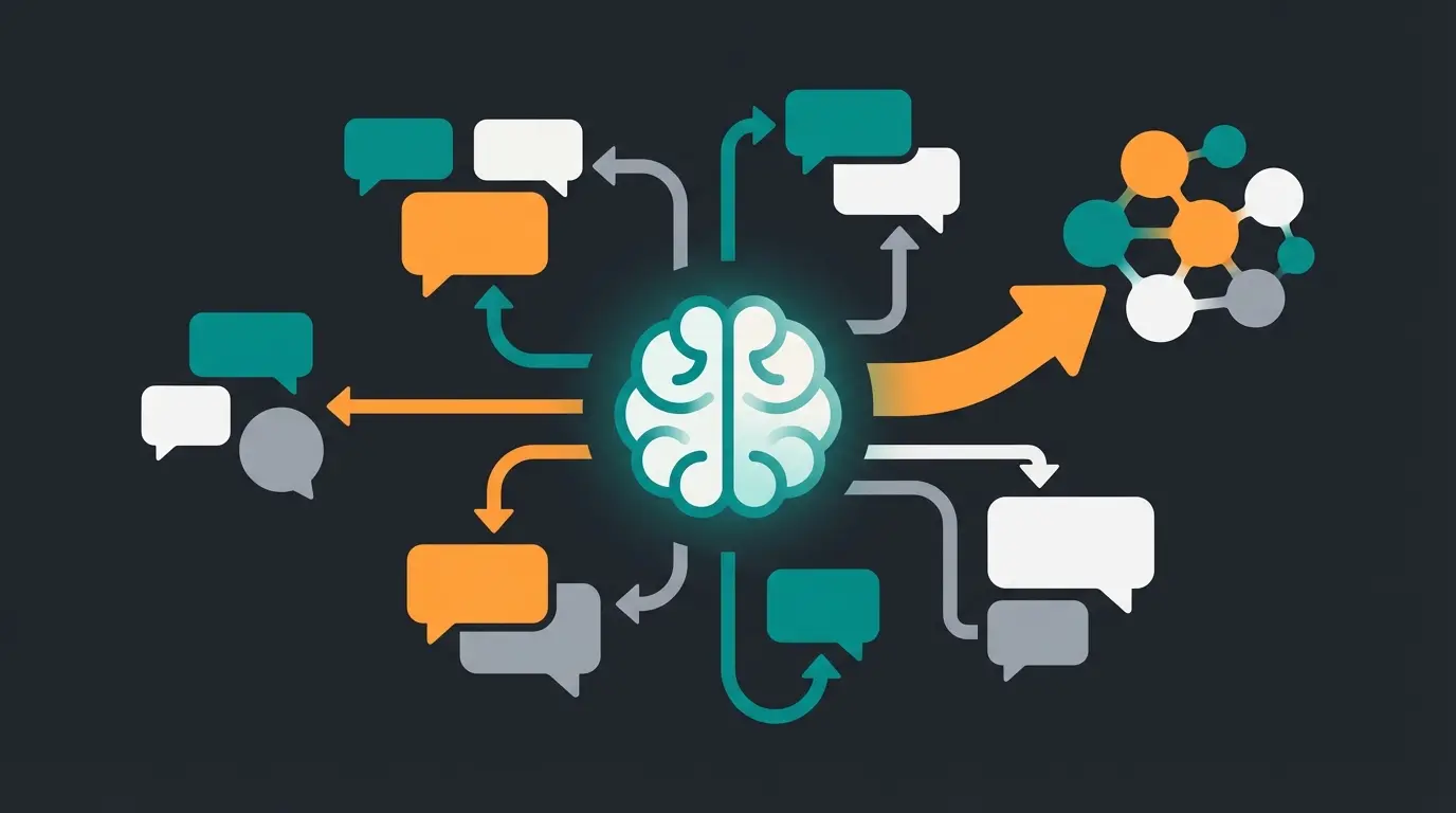 Visualization of AI scalability handling multiple customer conversations simultaneously