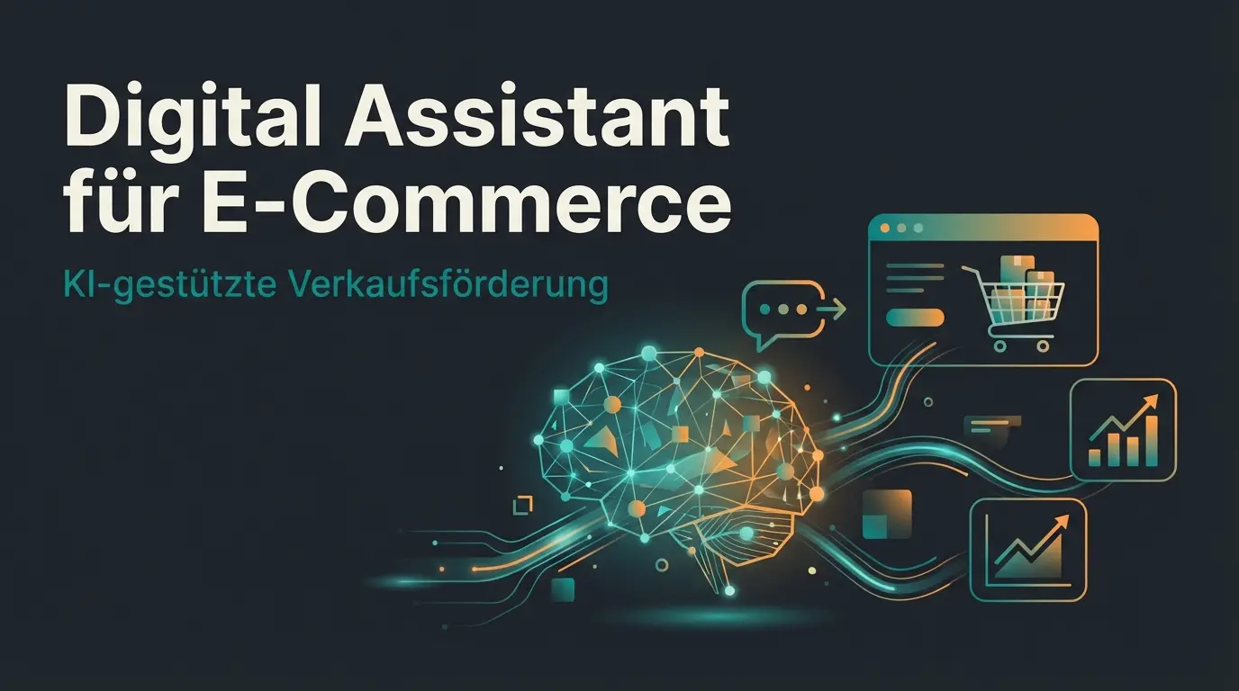 Illustration eines KI Chatbots, der als digitaler Verkaufsberater agiert