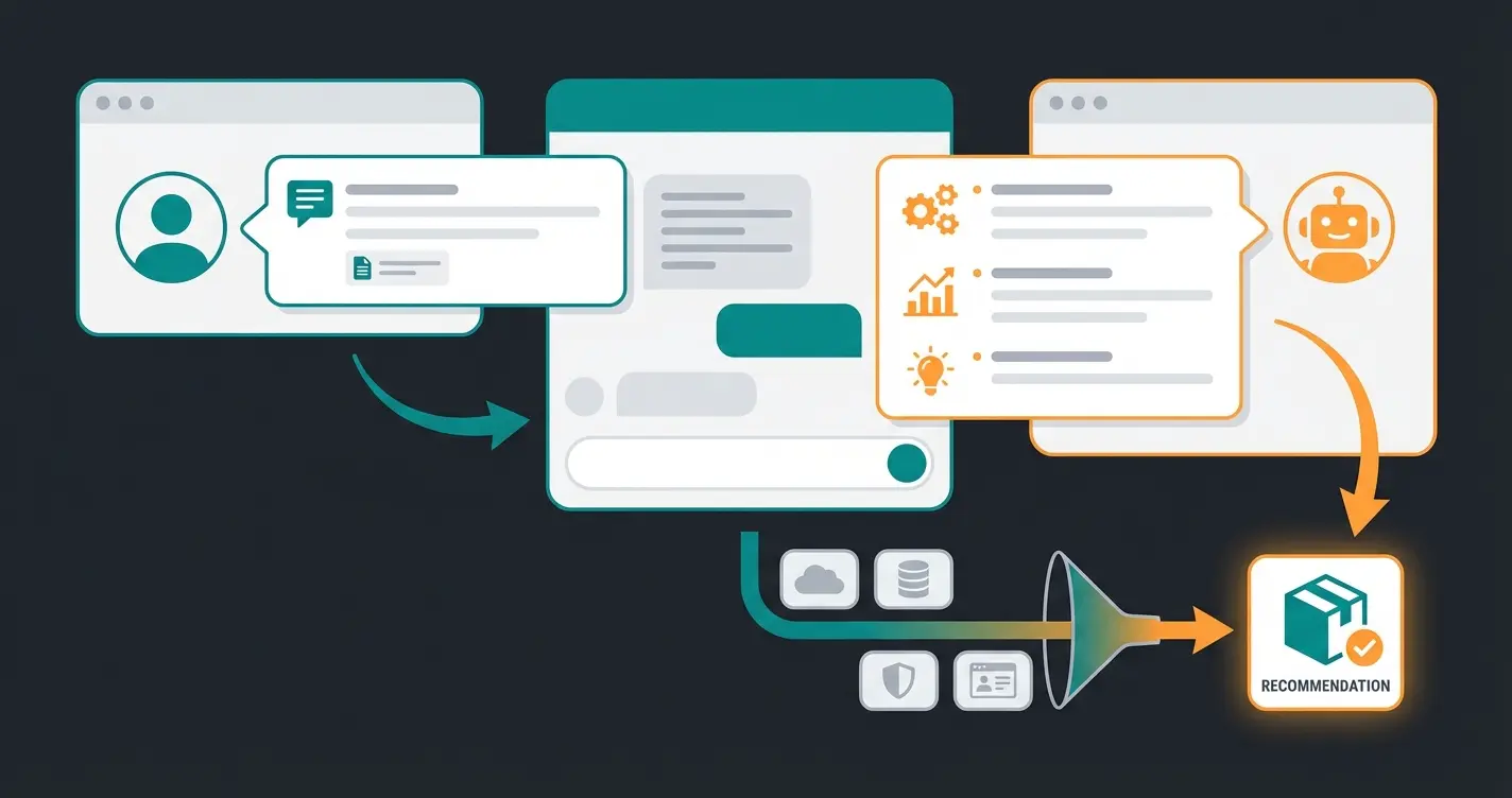 KI-Produktberater führt Kunden durch Kaufentscheidung