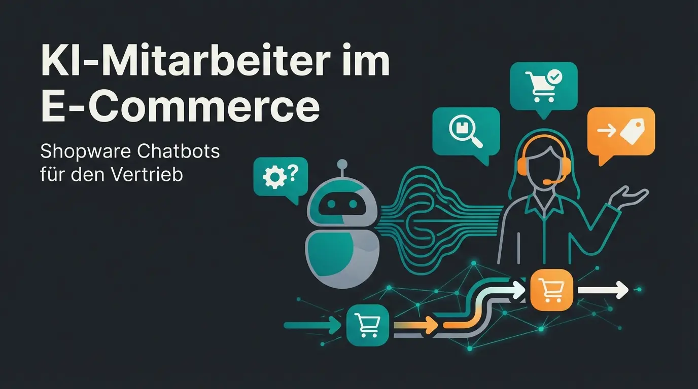 Moderne KI-Chatbot Illustration mit digitaler Produktberatung im E-Commerce