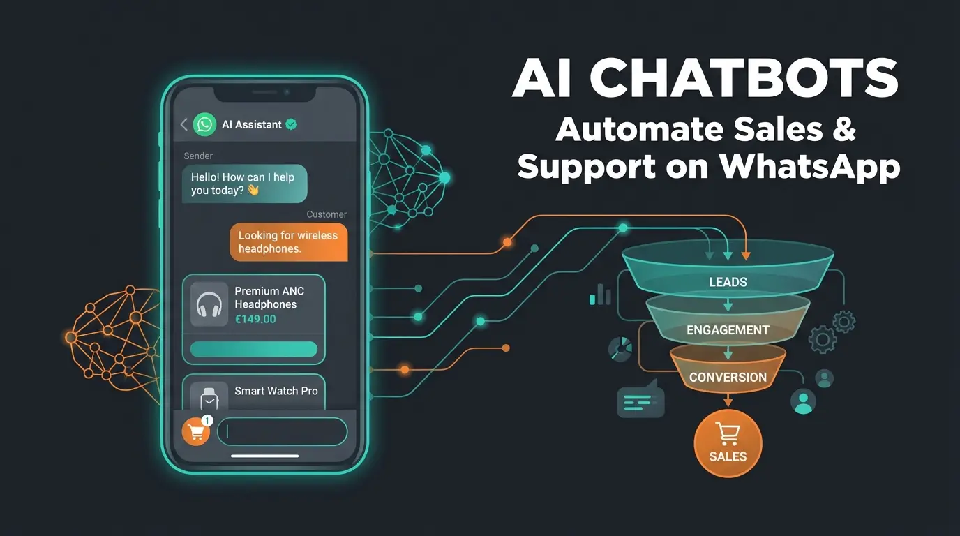 WhatsApp AI chatbot interface showing intelligent product consultation and guided selling automation