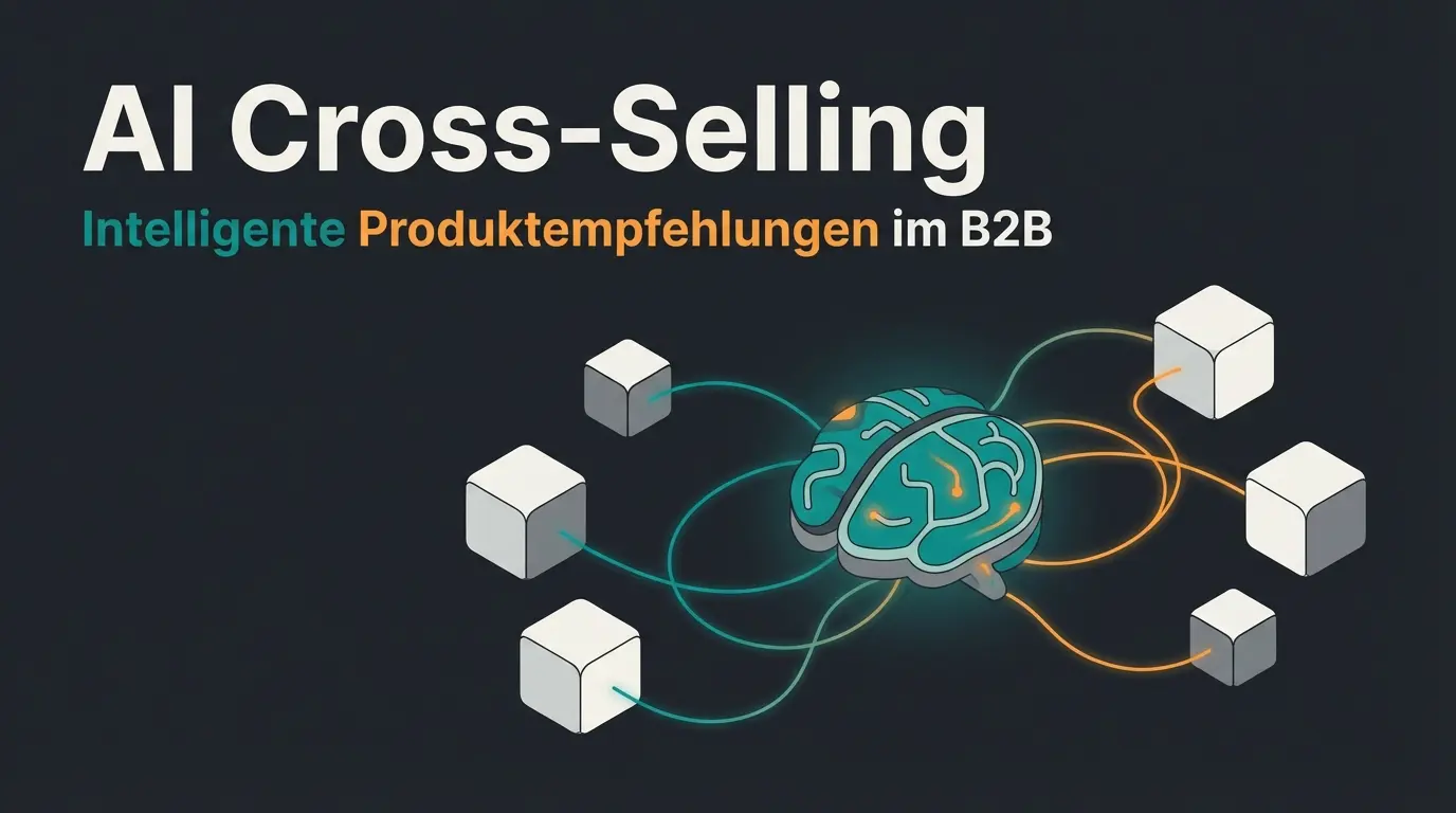 Abstrakte Darstellung eines KI-Assistenten, der Produkte verbindet