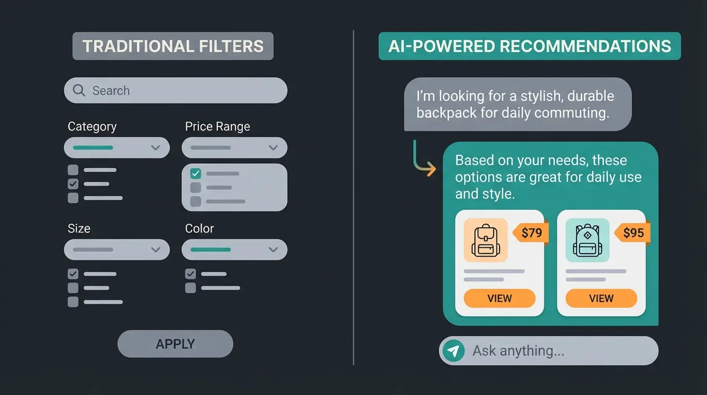 KI-gestützte Produktberatung im Vergleich zu klassischen Filtern