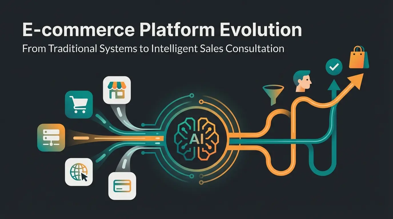 Comparison of e-commerce platforms with AI consultation layer visualization