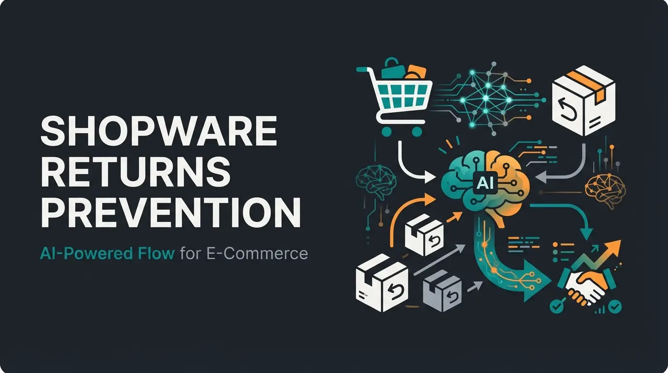 Abstract visualization of AI-powered returns prevention system for e-commerce