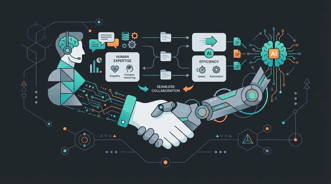 Zusammenarbeit zwischen KI-System und menschlichem Kundenberater