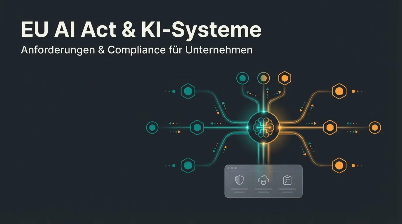 Abstrakte Darstellung von Künstlicher Intelligenz mit vernetzten Neuronen und Datenströmen