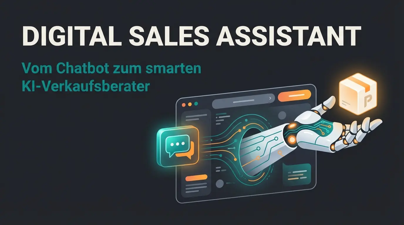 KI Chatbot E-Commerce Verkaufsberater Konzept Illustration