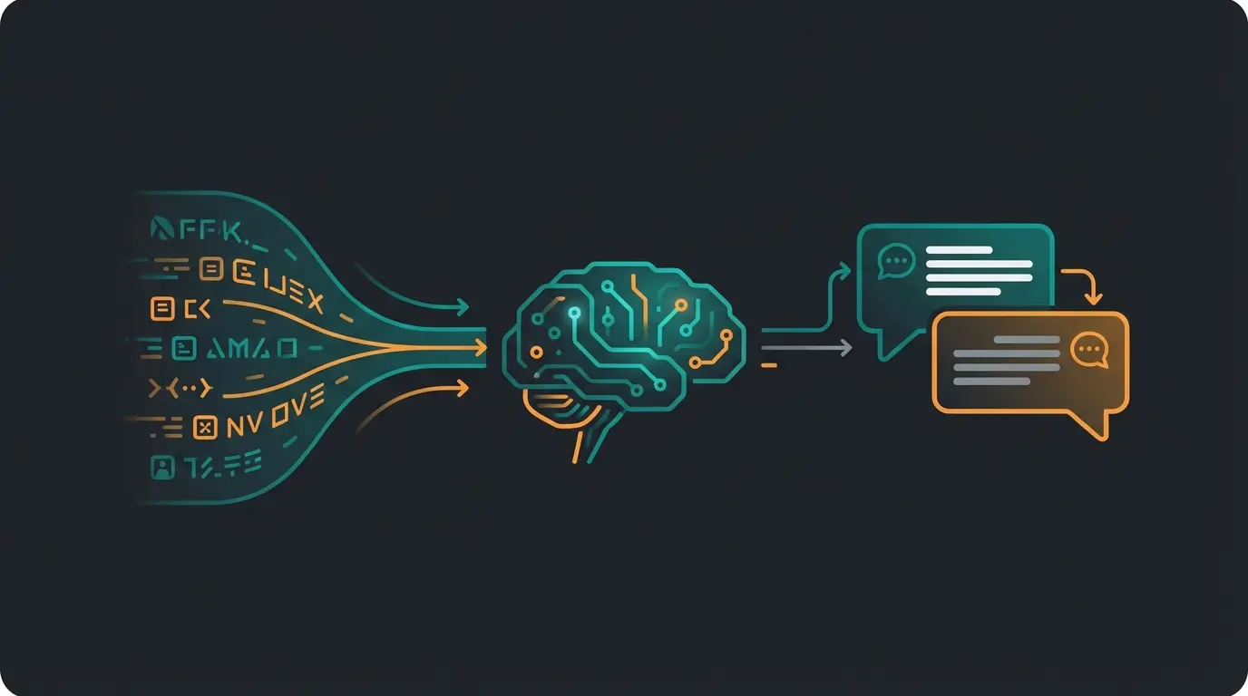 Visualisierung der KI-Technologie: NLP und Machine Learning Prozesse