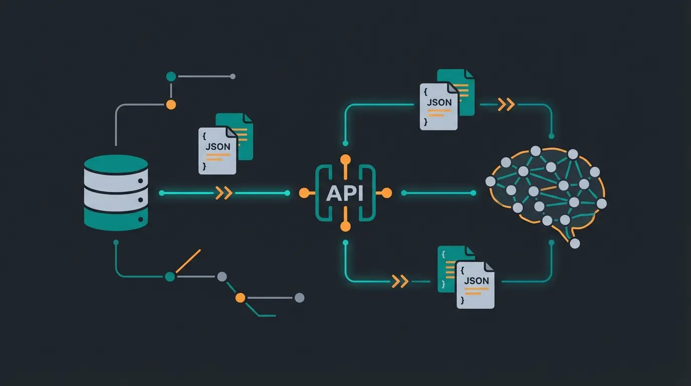 Technical diagram showing RAG architecture connecting Shopware API to AI language model