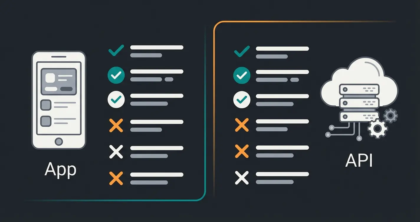 WhatsApp Business App vs API comparison showing features and capabilities