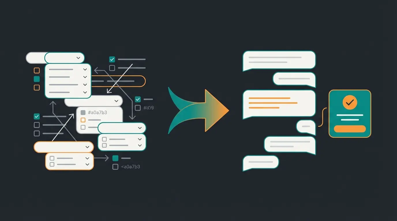 Visualization of customer journey from overwhelming product filters to guided AI consultation