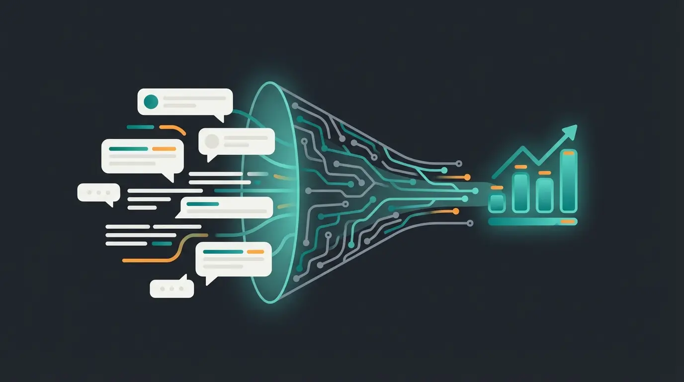 Futuristic illustration of a sales funnel being optimized by AI nodes